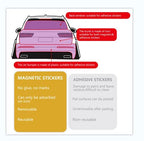 2 Pack of 5x5" Removable Baby on Board Magnetic Car Stickers