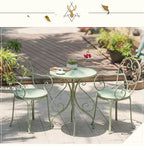 3pc Metal Bistro Set, 2 Chairs and 1 Table, Weather-Resistant Outdoor/Indoor Conversation Set for Patio, Yard