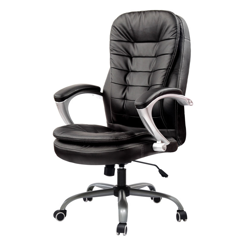 Ergonomic PU-Padded Office Computer Desk Chair with Armrest