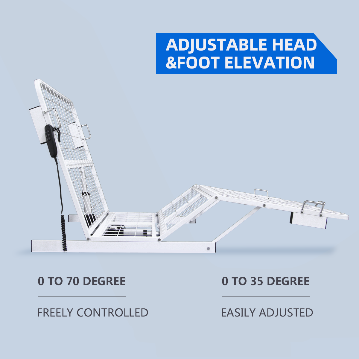 Automatic Adjustable Head & Foot Elevation Bed Base with Remote