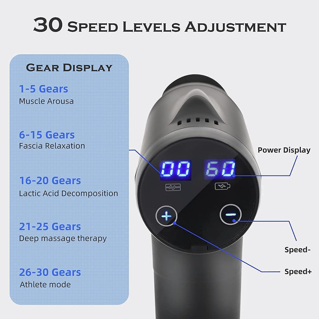 30 Speeds & 6 Heads with Case Massage Gun 