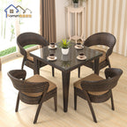 Outdoor Tables And Chairs Rattan Tables And Chairs Leisure Cafe Balcony Courtyard Tables And Chairs Solid Wood Rattan Chairs Tea Table Five Piece Set