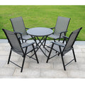 Outdoor Furniture Courtyard Folding Table Chair Sunshade Umbrella Combination Rattan Chair Outdoor Teslin Leisure Table Chair Umbrella Kit