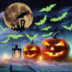 3D Crow Moon Halloween Bats Decor