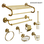 KNIGHTCRAFT 8PCS Antique Brass Gold Bathroom Accessories Set