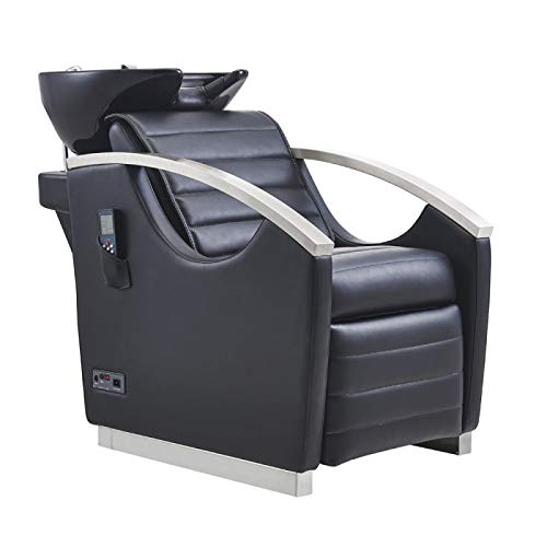 Salon Full Body Massage Shampoo BACKWASH Unit with Tilting Ceramic Sink Station Reclining BACKREST & Electrical Adjusting FOOTREST