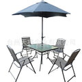 Teslin Outdoor Folding Chairs and Tables Set with umbrella