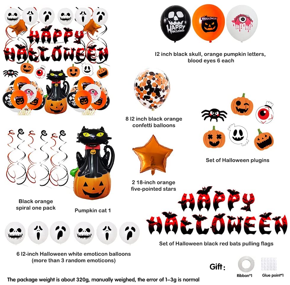 45pcs Halloween Blood Bat Decorations Kit