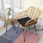 3 Sets of Balcony Tables and Chairs, Rattan Leisure Chairs, Small Tea Table Combination, Outdoor Terrace Tables and Chairs in Nordic Courtyard