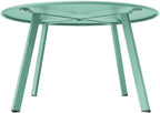 Round Steel Patio Coffee Table, Weather Resistant Outdoor Large Side Table, Mint Green