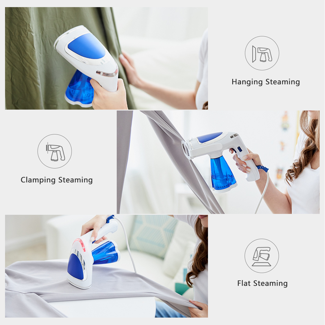 1600 Watt 3 Brushes and 250ml Water Tank Handheld Steamer（COCODILE）