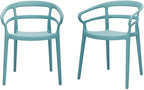 Curved Back Outdoor Dining Chair-Set of 2, Premium Plastic