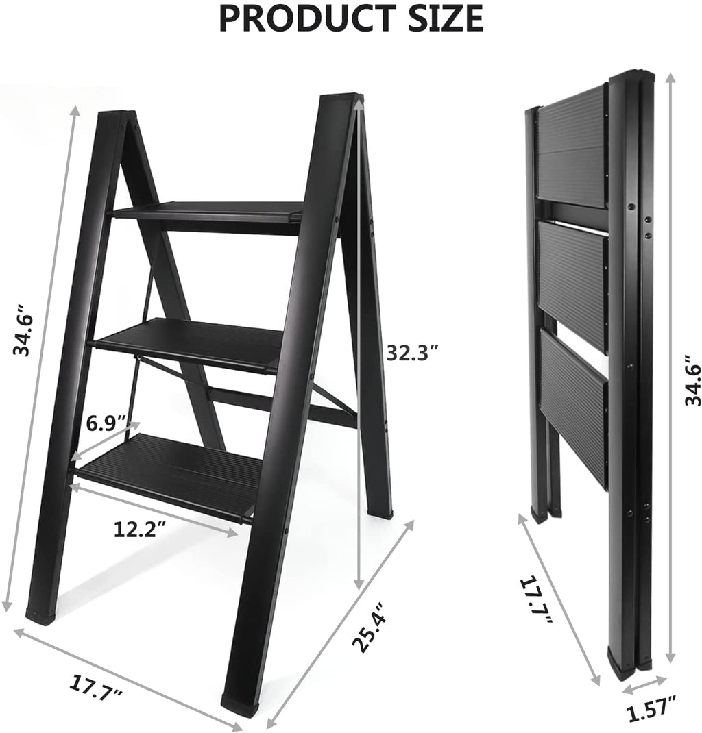 3 Step Folding Aluminum Step Ladder