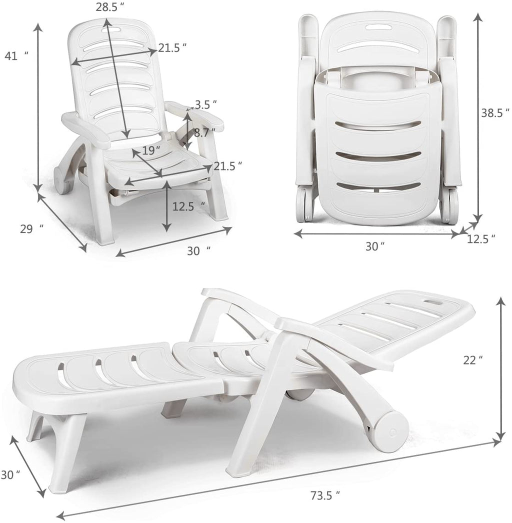 Outdoor Patio Adjustable lounger folding chair