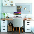 Mesh Monitor Stand Riser with Drawer Desk Organizer