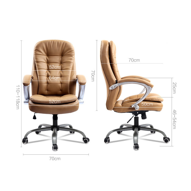 Ergonomic PU-Padded Office Computer Desk Chair with Armrest
