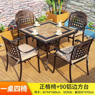 Outdoor Cast Aluminum Tables And Chairs Outdoor Iron Tables And Chairs Garden Tables And Chairs Outdoor Dining Table Leisure Villa Balcony Tables And Chairs Combination