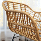 3 Sets of Balcony Tables and Chairs, Rattan Leisure Chairs, Small Tea Table Combination, Outdoor Terrace Tables and Chairs in Nordic Courtyard