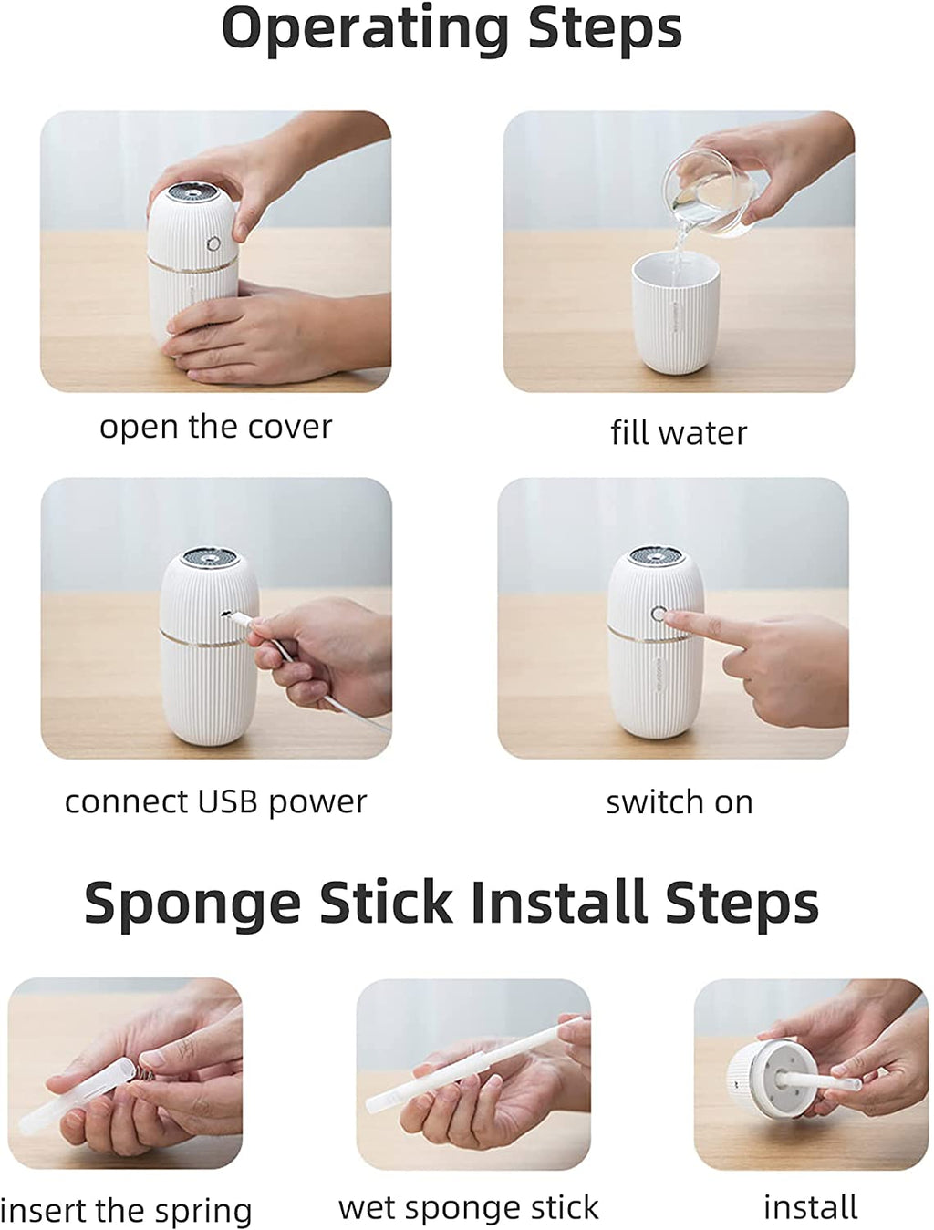 300ml Cool Mist Humidifiers