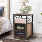KNIGHTCRAFT End Table with 2 Drawer Storage for Living Room