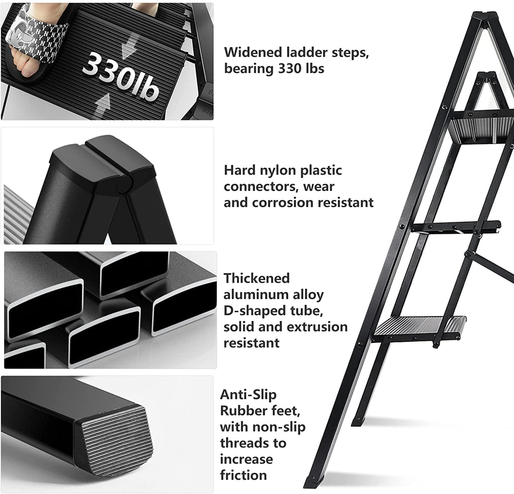 3 Step Folding Aluminum Step Ladder