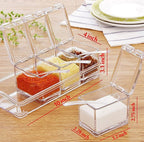 Acrylic Seasoning Box with 4 Plastic Spoons