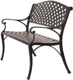 Antique Bronze Cast Aluminum Patio Bench