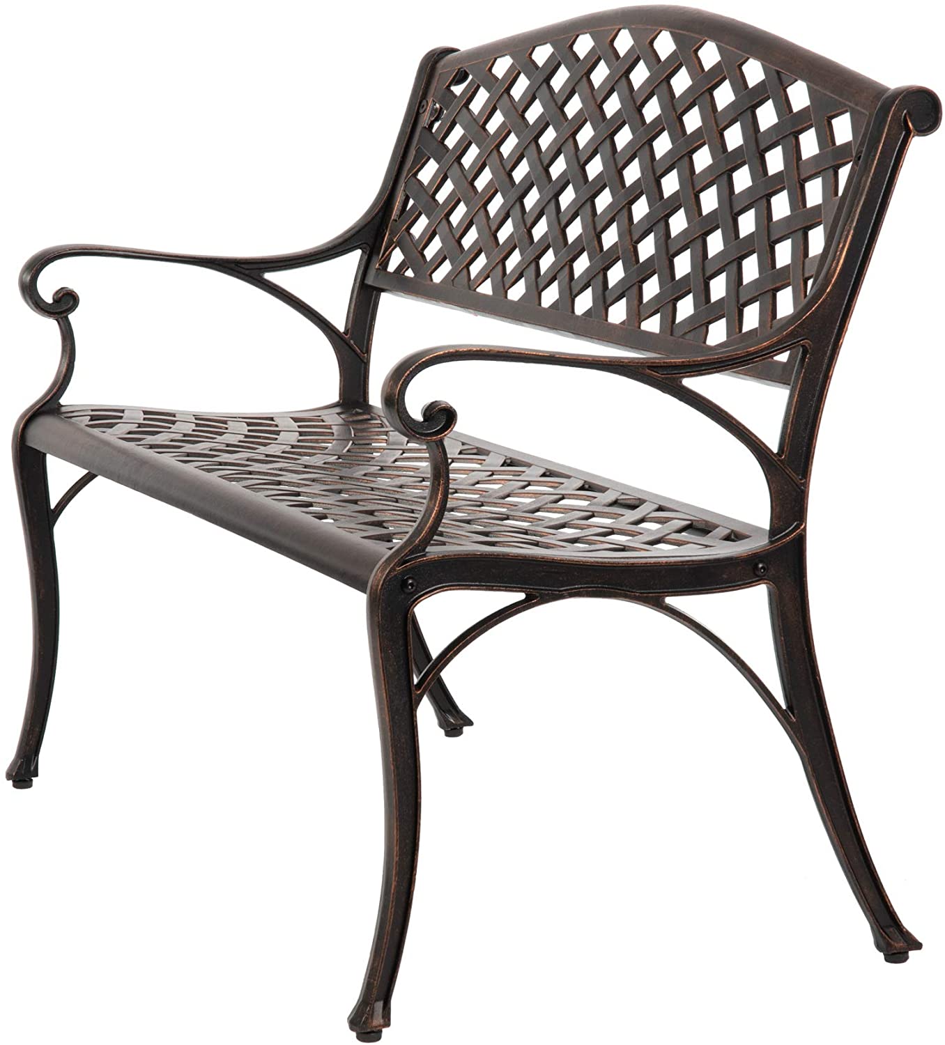 Antique Bronze Cast Aluminum Patio Bench