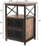 KNIGHTCRAFT End Table with 2 Drawer Storage for Living Room