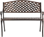Antique Bronze Cast Aluminum Patio Bench