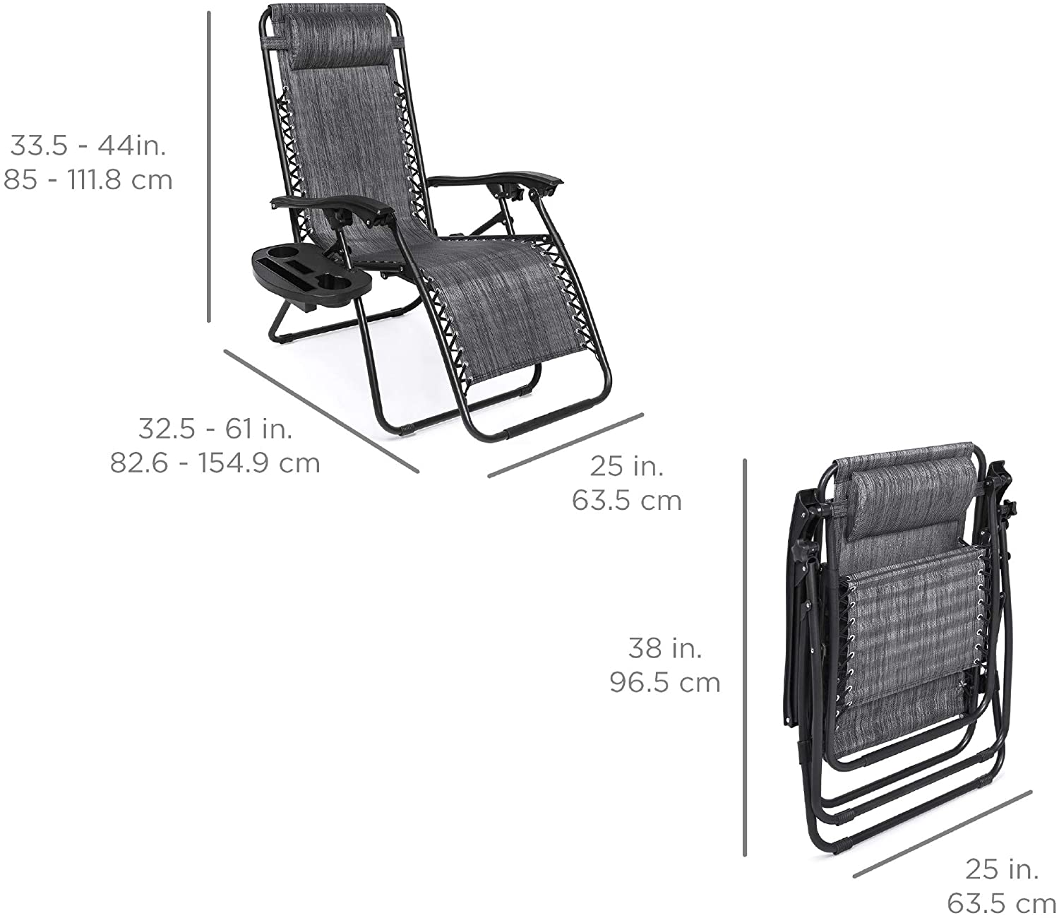 Patio Set of 2 Adjustable Lounger Chairs