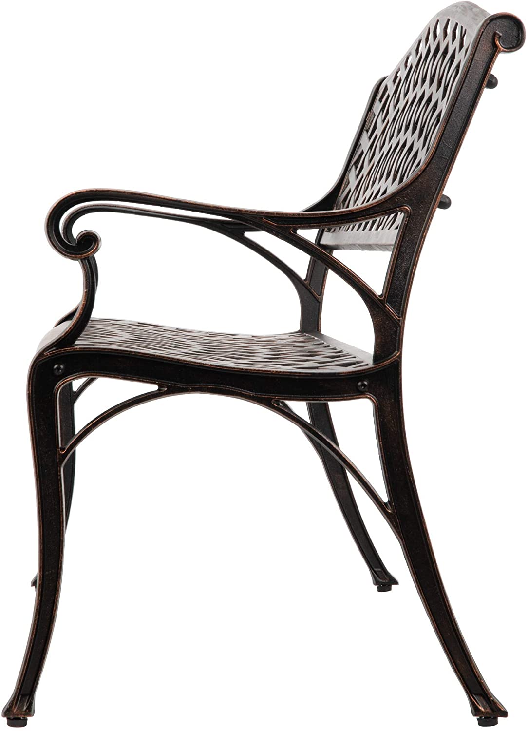 Antique Bronze Cast Aluminum Patio Bench