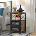 KNIGHTCRAFT End Table with 2 Drawer Storage for Living Room