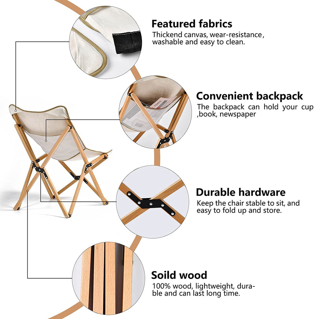 Portable Outdoor Adjustable Wooden Fishing Chair