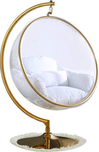 Golden Stand Acrylic Landing Bubble Chair with White Cushion Stocked in US Freeshipping