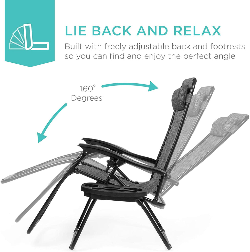 Patio Set of 2 Adjustable Lounger Chairs