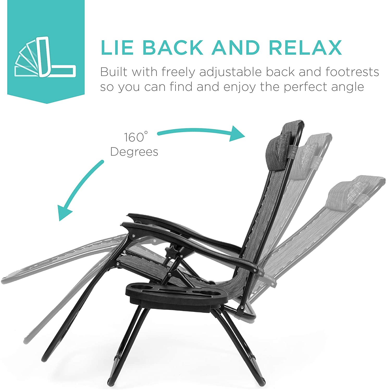 Patio Set of 2 Adjustable Lounger Chairs