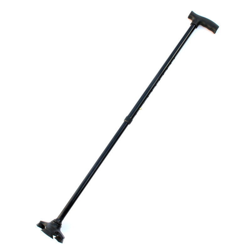 Thickened aluminum alloy retractable four legged walking stick, adjustable height elderly walking stick, anti-skid elderly climbing stick