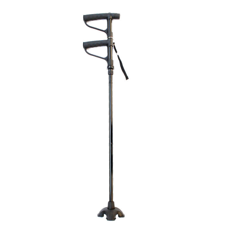 Multi functional folding double handle elderly crutches aluminum alloy with light elderly walking stick four legged walking stick