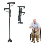 Multi functional folding double handle elderly crutches aluminum alloy with light elderly walking stick four legged walking stick
