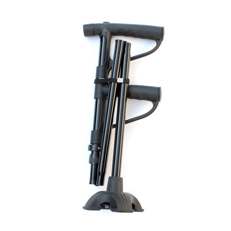Multi functional folding double handle elderly crutches aluminum alloy with light elderly walking stick four legged walking stick