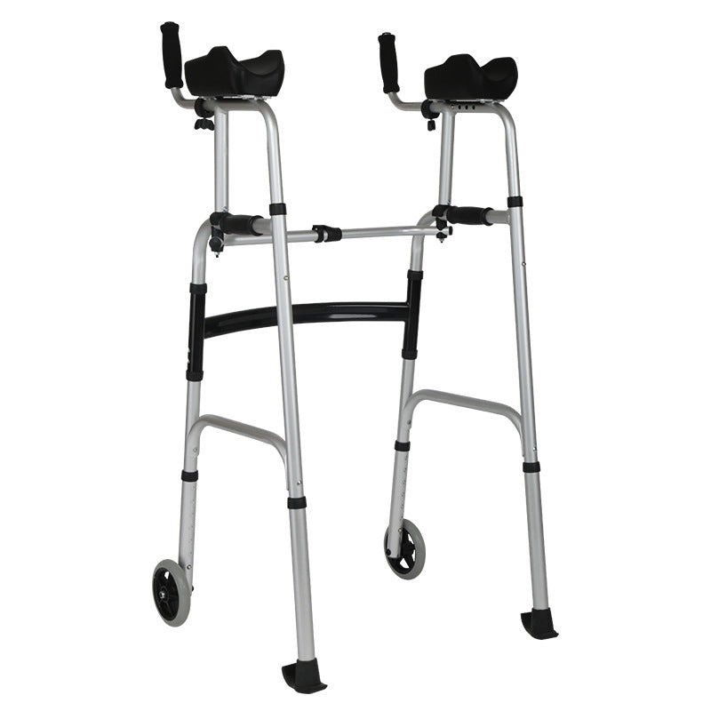 Double arm walking aid for the elderly, aluminum alloy walking aid for the disabled, fitness equipment