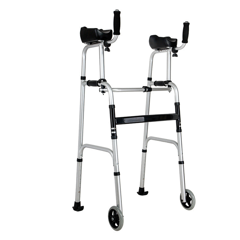 Double arm walking aid for the elderly, aluminum alloy walking aid for the disabled, fitness equipment