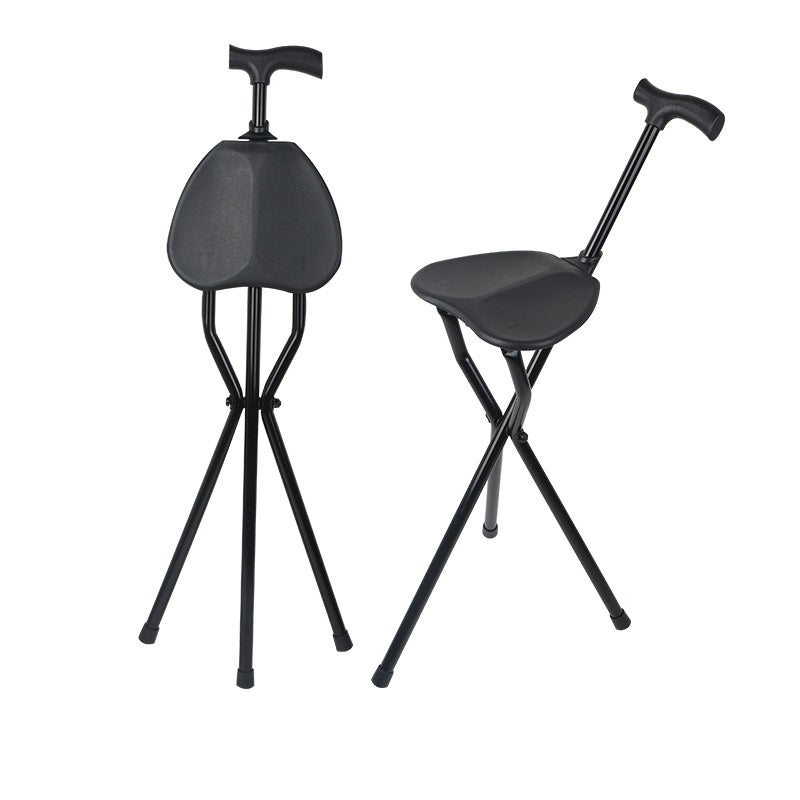 Folding aluminum alloy crutch stool dual-purpose crutch three leg crutch thickened portable three leg crutch chair