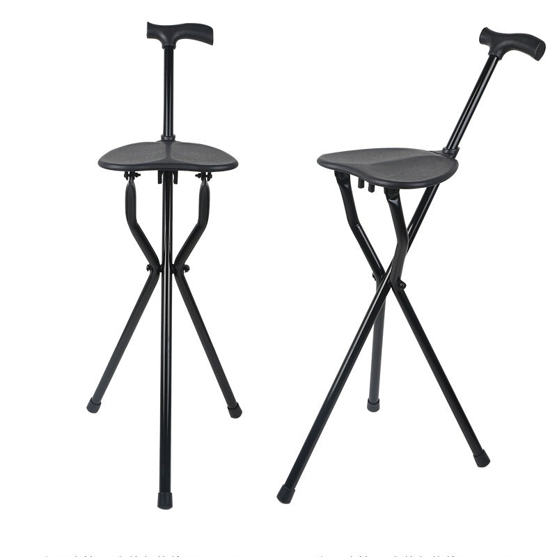 Folding aluminum alloy crutch stool dual-purpose crutch three leg crutch thickened portable three leg crutch chair