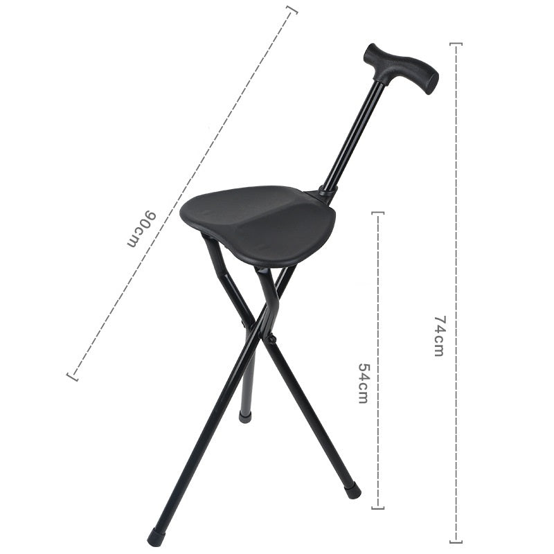 Folding aluminum alloy crutch stool dual-purpose crutch three leg crutch thickened portable three leg crutch chair