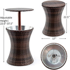 Adjustable Outdoor Cool Bar Rattan Table for Party Pool Use