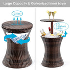 Adjustable Outdoor Cool Bar Rattan Table for Party Pool Use