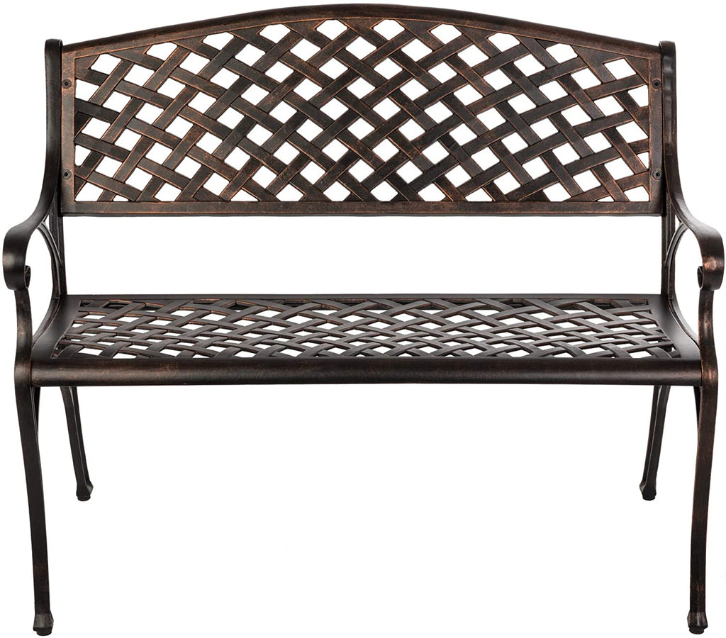 Antique Bronze Cast Aluminum Patio Bench