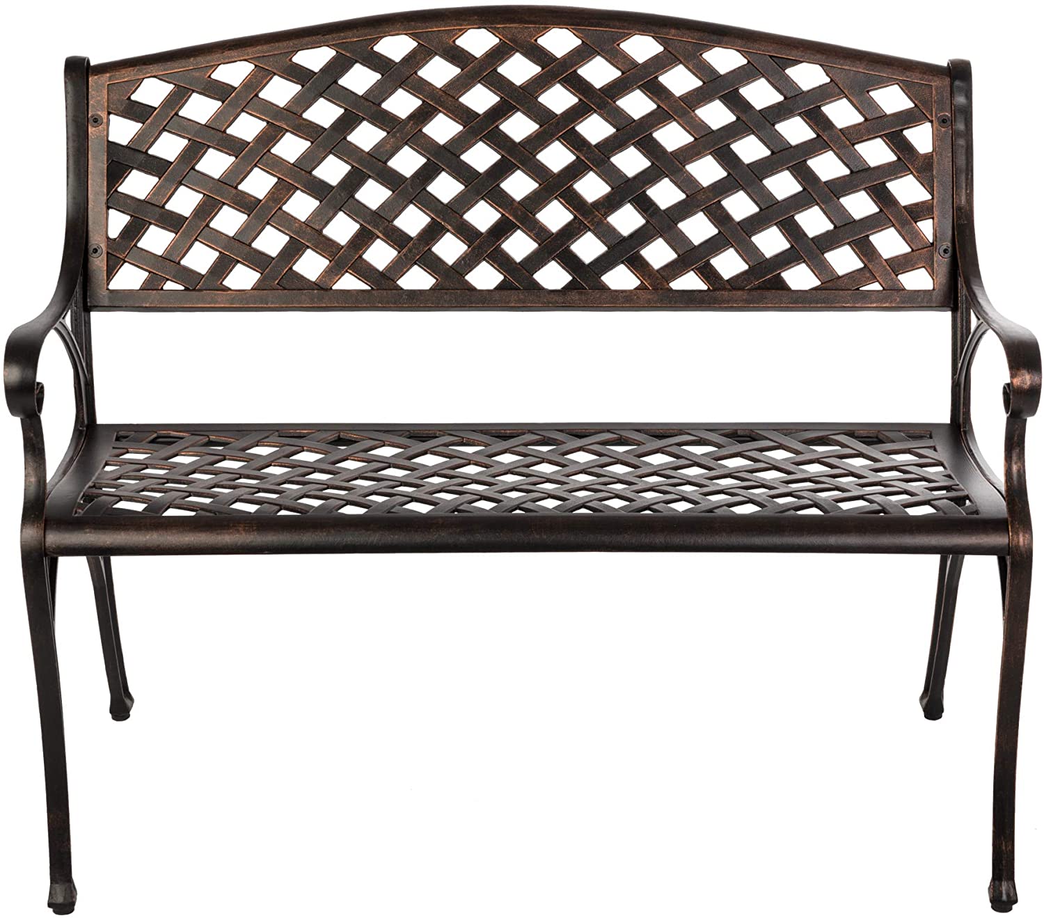 Antique Bronze Cast Aluminum Patio Bench